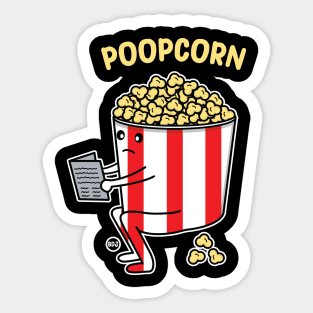 poopcorn - funny pooping popcorn Sticker